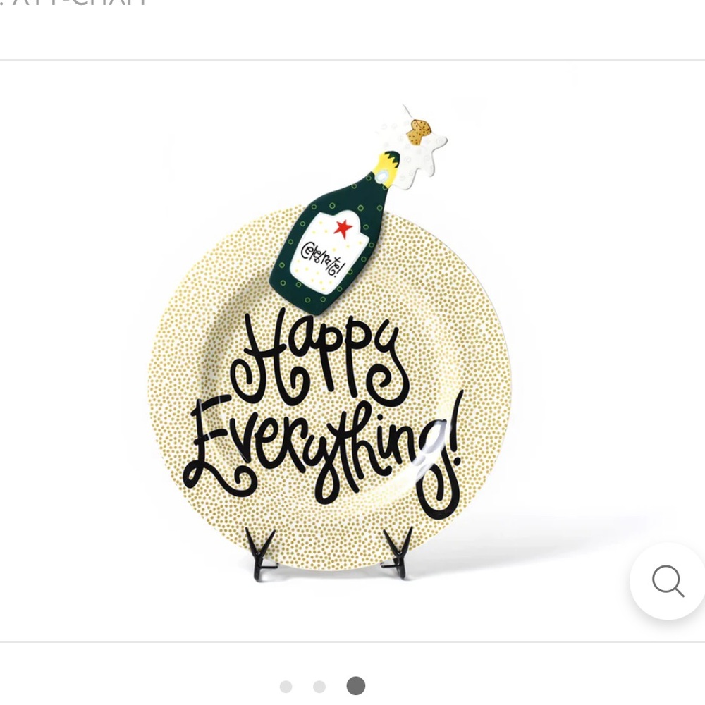 Gold Small Dot Big Round Platter with Celebrate Champagne by Happy Everything